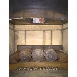 Банная печь-каменка в Пестово вид на закладку из чугуна